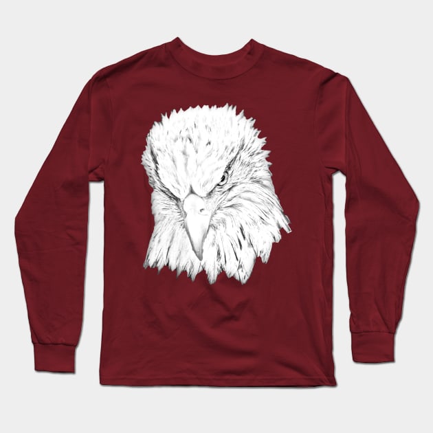 Line drawing of a Bald Eagle Long Sleeve T-Shirt by dalyndigaital2@gmail.com